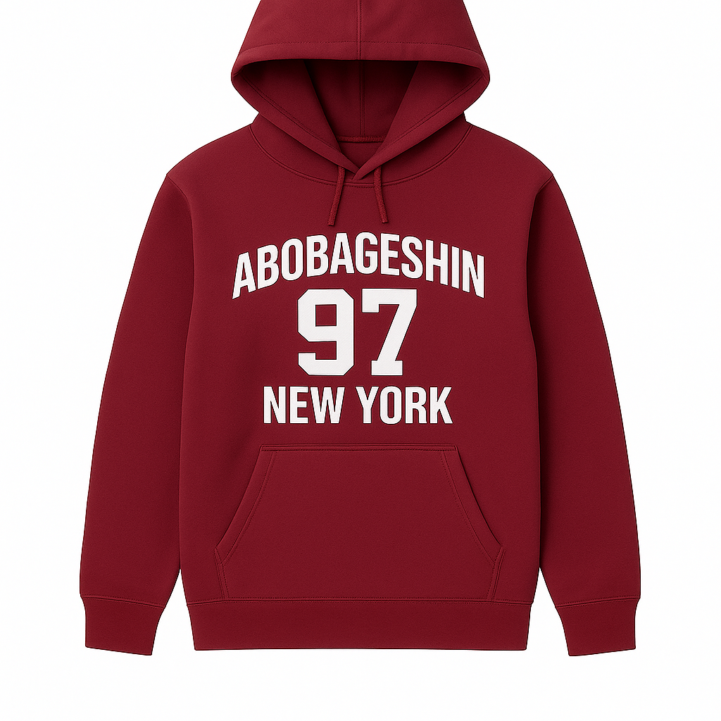 ABOBAGESHIN 97 NEW YORK Hoodie- Red Wine