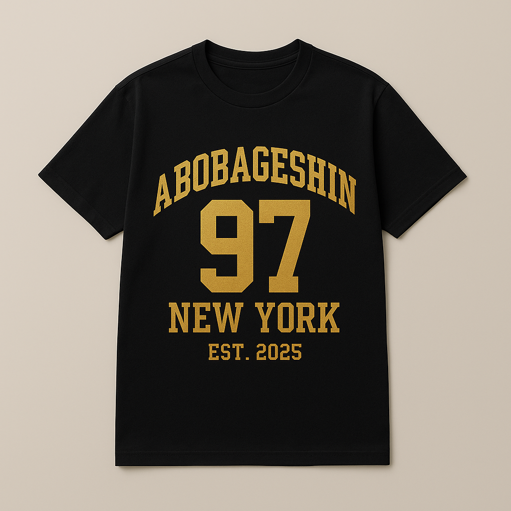 ABOBAGESHIN 97 NEW YORK Tee - Black Gold