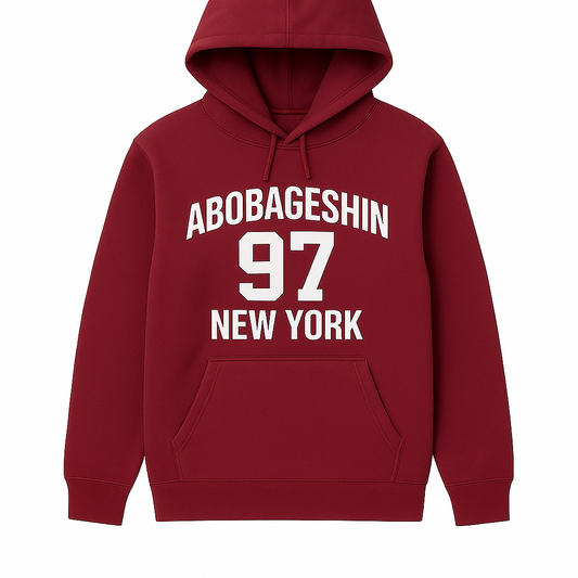 ABOBAGESHIN 97 NEW YORK Hoodie- Red Wine